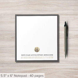 Bloco De Notas Notepad de Negócios de Seal Dourado da cinza