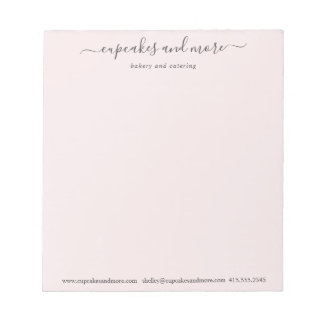 Bloco De Notas Notepad de negócios minimalista rosa elegante