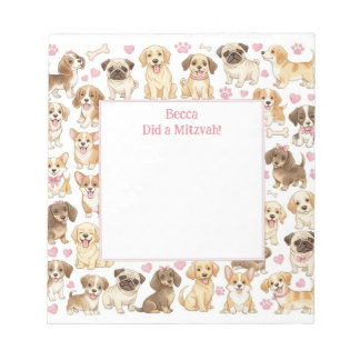Bloco De Notas Notepad de Nota Mitzvah para Crianças com Cães de