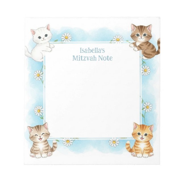 Bloco De Notas Notepad de Notas de Mitzvah Personalizadas por Gat (Frente)
