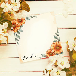 Bloco De Notas Notepad de Notas de outono Floral Elegante