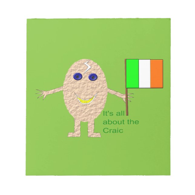 Bloco De Notas Notepad de Ovo Irlandês Patriótico (Frente)