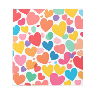Bloco De Notas Notepad de padrão cardíaco colorido