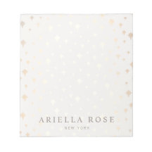 Notepad de Padrão de Estrelas Douradas Chic Elegan