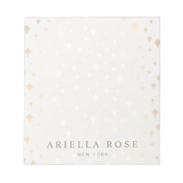 Bloco De Notas Notepad de Padrão de Estrelas Douradas Chic Elegan