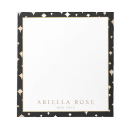 Bloco De Notas Notepad de Padrão de Estrelas Douradas Chic Elegan
