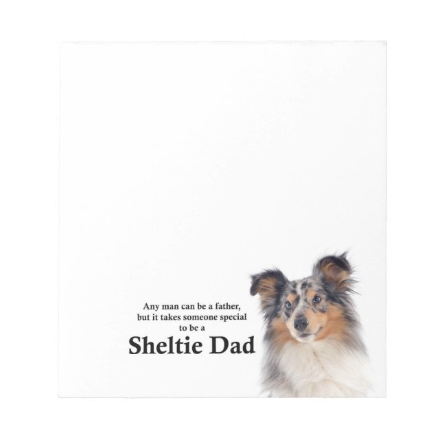 Bloco De Notas Notepad de Pai azul-Merle Sheltie (Frente)