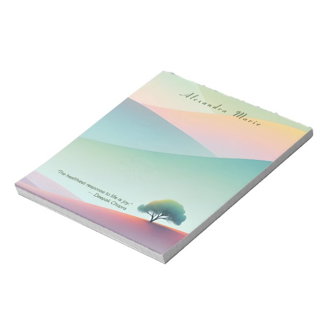 Bloco De Notas Notepad de Paisagem Pastel Mínimo Personalizado (Invertido)