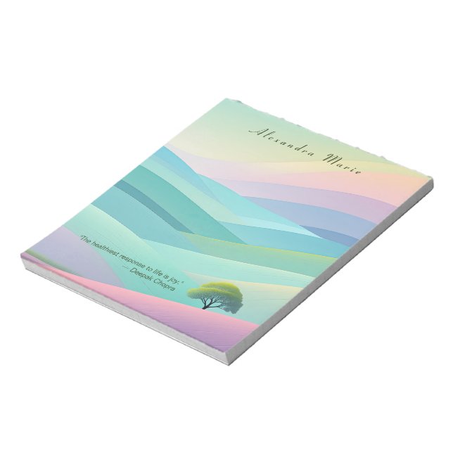 Bloco De Notas Notepad de Paisagem Pastel Mínimo Personalizado (Invertido)