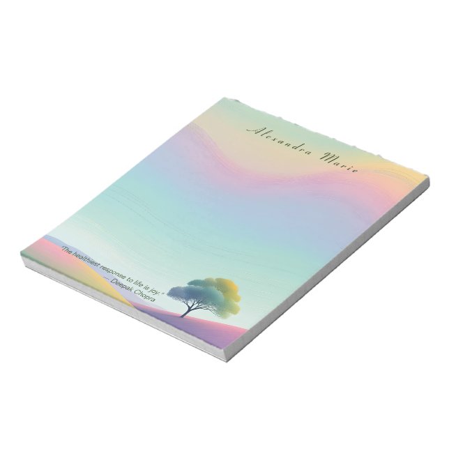 Bloco De Notas Notepad de Paisagem Pastel Mínimo Personalizado (Invertido)