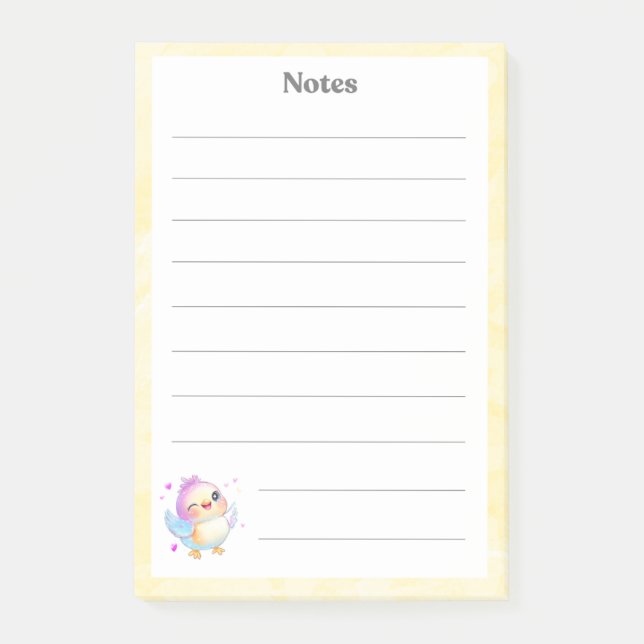 Bloco De Notas Notepad De Pássaro Bastão De Pastel Cento (Frente)