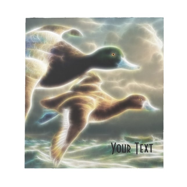 Bloco De Notas Notepad de Patos-de-Mallard Voadores Surreais (Frente)