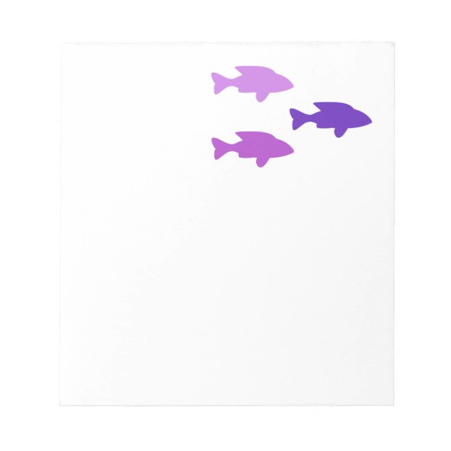 Bloco De Notas Notepad de peixes roxos (Frente)