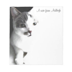 Bloco De Notas Notepad de Pintura de Gato Branco e Marrom