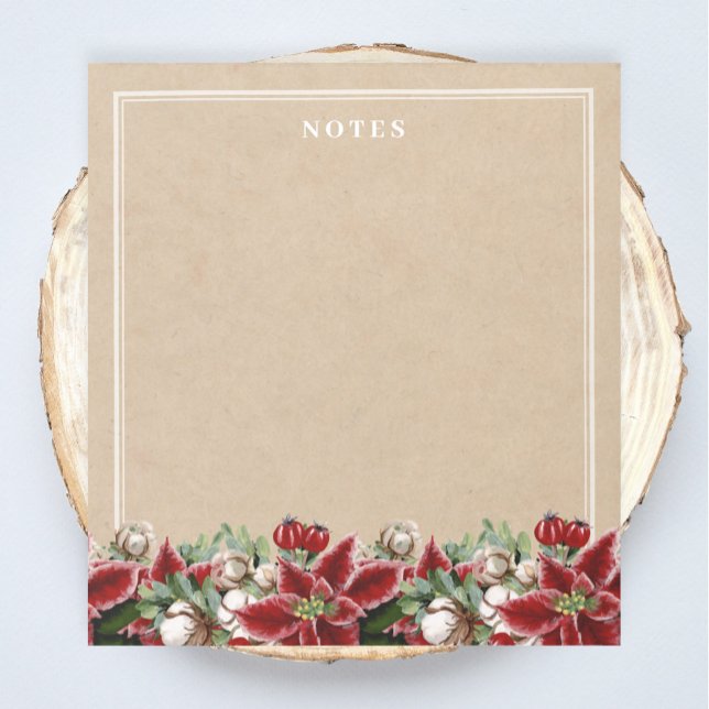 Bloco De Notas Notepad de Poinsettia de Natal Russo (Criador carregado)