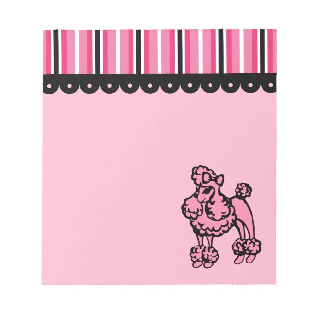 Bloco De Notas Notepad de Poodle Rosa (Frente)