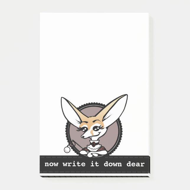 BLOCO DE NOTAS NOTEPAD DE POSTE-IT DE FENNEC FOX DE ESTILO DE CAR (Frente)