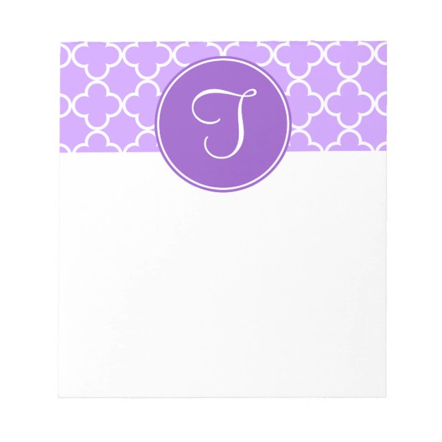 Bloco De Notas Notepad de Quatrefoil Roxo (Frente)