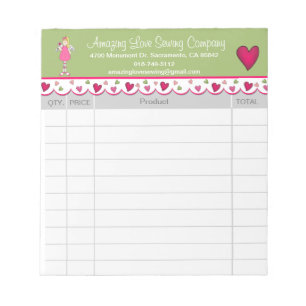 Bloco De Notas Notepad de recibo de vendas Colorful Angel and Hea