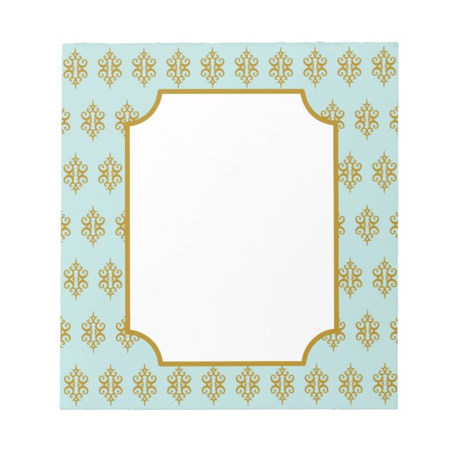 Bloco De Notas Notepad de renda aqua antiga (Frente)