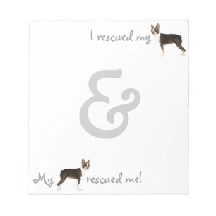 Bloco De Notas Notepad de Resgate de Boston Terrier
