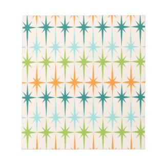 Bloco De Notas Notepad de Starbursts Geométricos da Vintage
