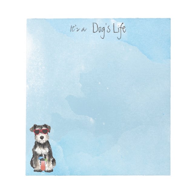 Bloco De Notas Notepad de Summer Miniature Schnauzer (Frente)
