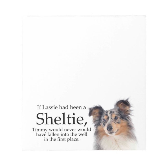 Bloco De Notas Notepad de Timmy Blue Merle Sheltie (Frente)