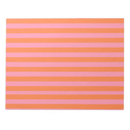 Bloco De Notas Notepad de Verão das Linhas Cor-de-Rosa Laranja -