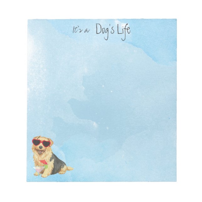 Bloco De Notas Notepad de Verão Norfolk Terrier (Frente)