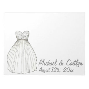 Bloco De Notas Notepad de vestido de noiva personalizado