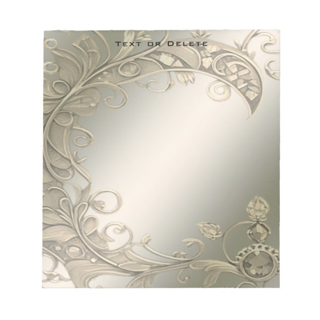 Bloco De Notas Notepad Decorativo Dourado Elegante (Frente)