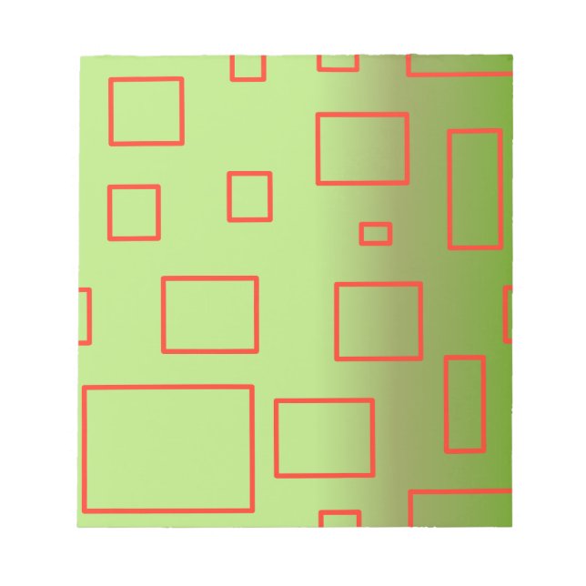 Bloco De Notas Notepad Design Geométrico Verde de Padrão Moderno (Frente)