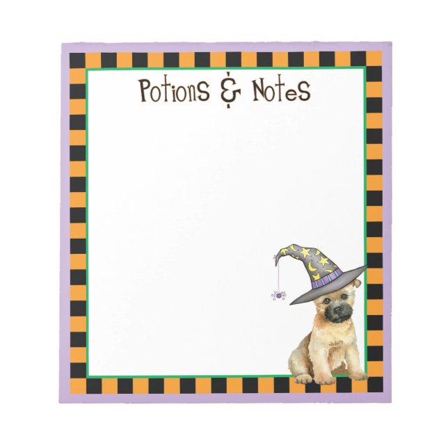 Bloco De Notas Notepad do Cairn Terrier Witch (Frente)
