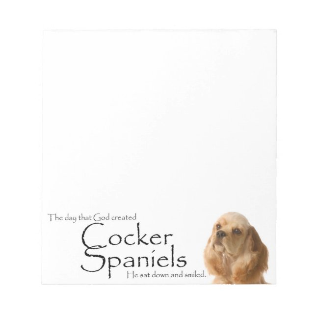 Bloco De Notas Notepad do Cocker Spaniel (Frente)