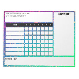 Bloco De Notas Notepad do Controlador de Hábitos Semanais Grande