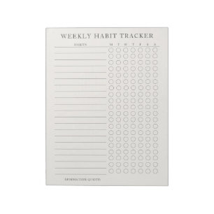 Bloco De Notas Notepad do Controlador de Hábitos Semanais Simpl M