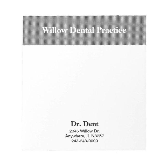Bloco De Notas Notepad do Dr. ou Dentist Business (Frente)