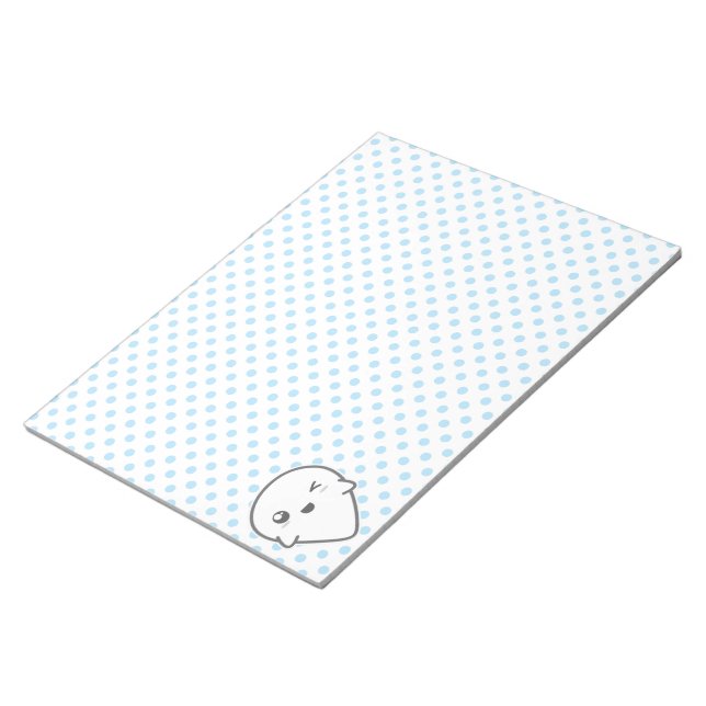Bloco De Notas Notepad do Fantasma Kawaii Winking (Inclinado)