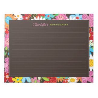 Bloco De Notas Notepad do Jardim das Flores de Mola Branca Colori