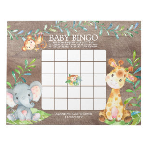Bloco De Notas Notepad do Jogo de Bingo do Chá de fraldas Safari