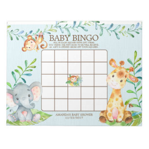 Bloco De Notas Notepad do Jogo de Bingo do Chá de fraldas Safari
