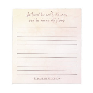 Bloco De Notas Notepad do Nome da Cotação Motivacional bonito Wat