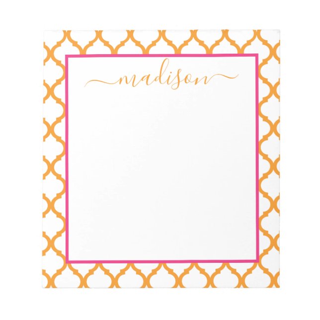 Bloco De Notas Notepad do Nome Personalizado do Padrão do Marroco (Frente)