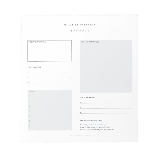 BLOCO DE NOTAS NOTEPAD DO PLANEJADOR DIÁRIO (Frente)