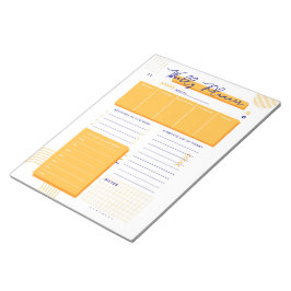 Bloco De Notas Notepad do Planejador Semanal Amarelo-Branco