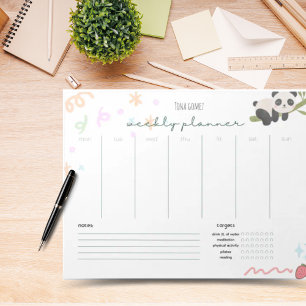 Bloco De Notas Notepad do Planejador Semanal Pânico Personalizado