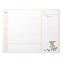 Bloco De Notas Notepad do Planner de Almoço da Escola Corgi