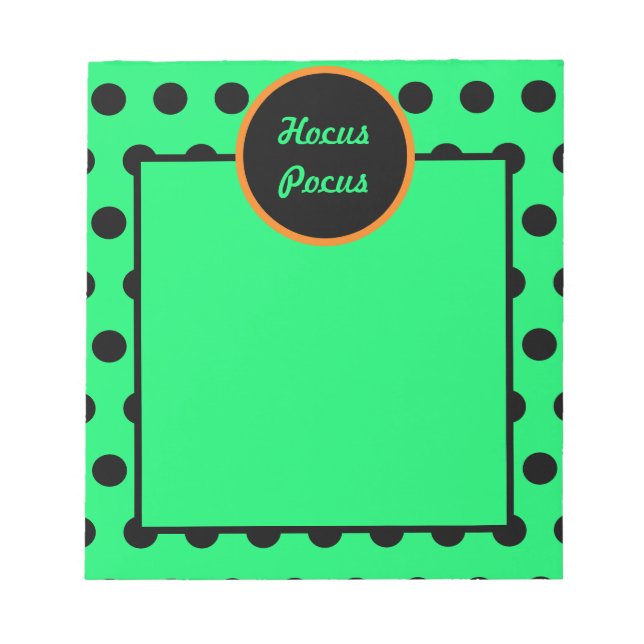 Bloco De Notas Notepad do Pocus do Hocus (Neon Green & Black) (Frente)