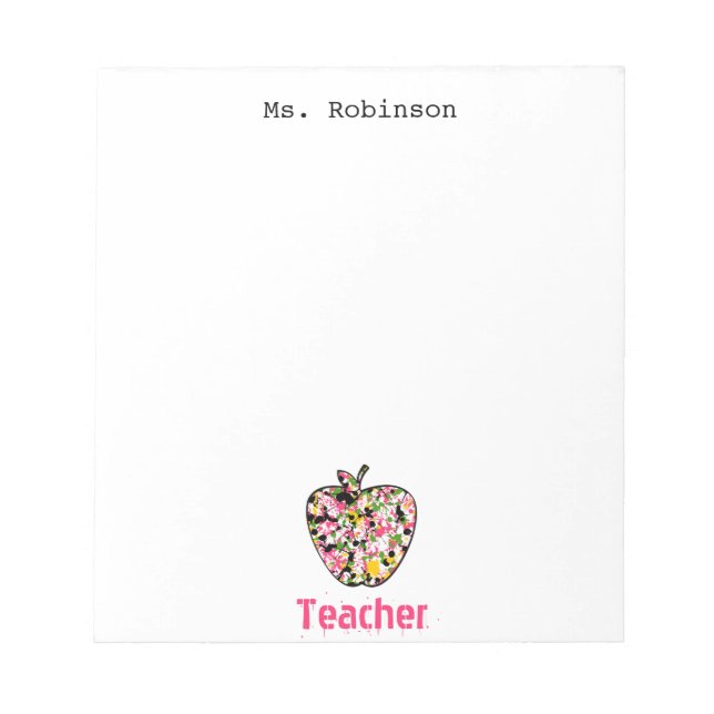 Bloco De Notas Notepad do professor de Apple Splatter Paint (Frente)